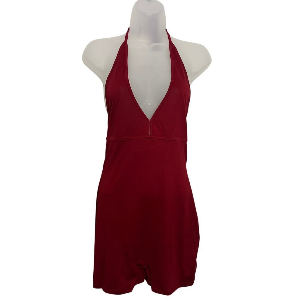Women's Solid Color Sleeveless Fashion Romper Deep V Casual Jumpsuit Summer L
